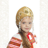 Кокошник Котёна, золотой с золотом