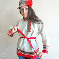 Косоворотка Добрыня, лен, небеленый лен