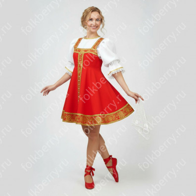 Сарафан с блузой Аленушка Плясовой, короткий- фото 1