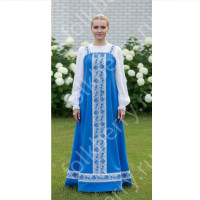 Сарафан с блузой Красна Девица в голубом цвете, габардин